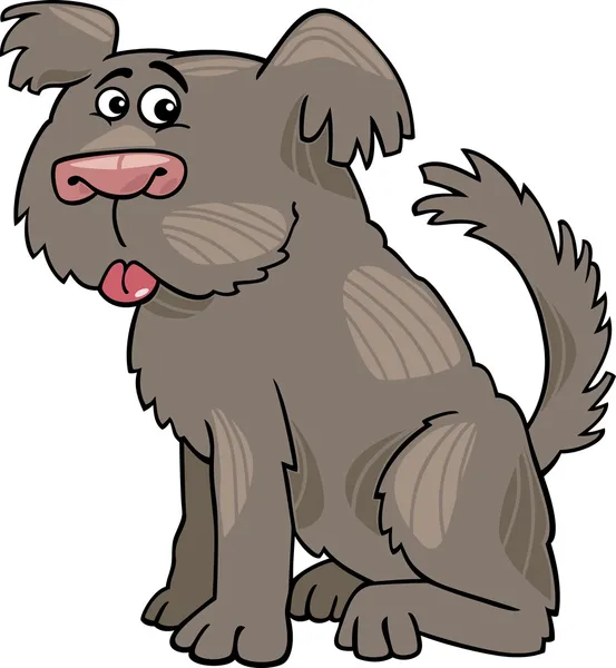 Sheepdog shaggy cão desenho animado ilustração — Vetor de Stock