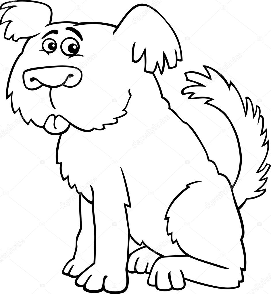 Chien Hirsute De Chien De Berger Pour Cahier De Coloriage