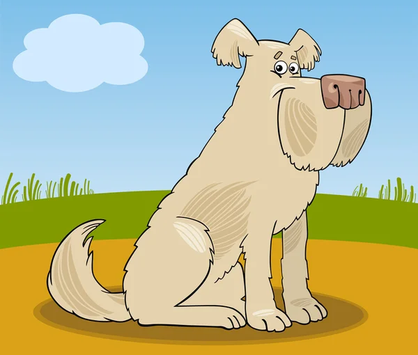 Sheepdog shaggy perro ilustración de dibujos animados — Vector de stock