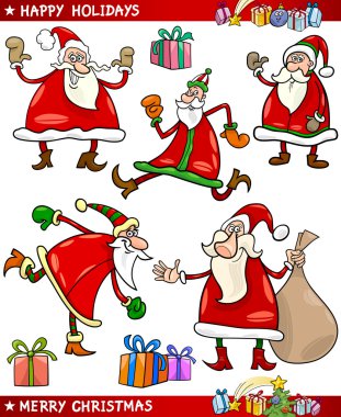 Noel Baba ve Noel Temalar kümesi çizgi film.