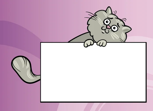 Tecknad katt med styrelsen eller kort — Stock vektor