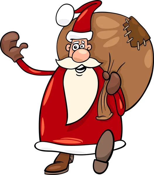 Άγιος Βασίλης Χριστούγεννα καρτούν εικονογράφηση — Διανυσματικό Αρχείο