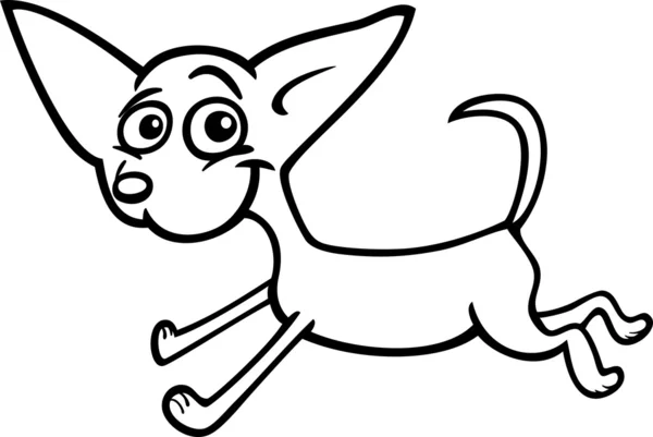 Running chihuahua cartoon for coloring — Stock Vector
