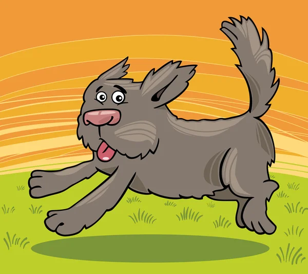 Exécution shaggy chien dessin animé illustration — Image vectorielle