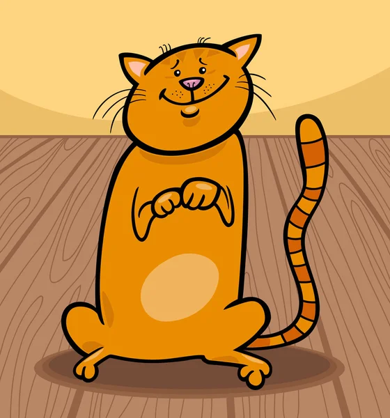 Schattig kat cartoon illustratie — Stockvector