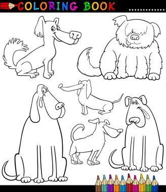 karikatür köpek veya boyama kitabı için kukla