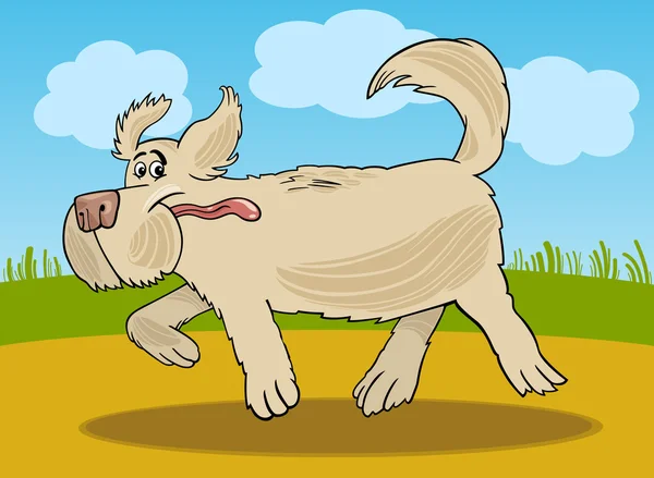 Futás juhászkutya kutya rajzfilm illusztráció — Stock Vector
