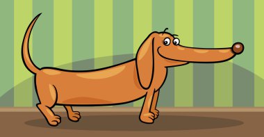 Dachshund Köpek karikatür çizimi