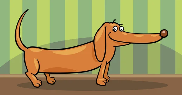 Ilustración de dibujos animados perro Dachshund — Vector de stock