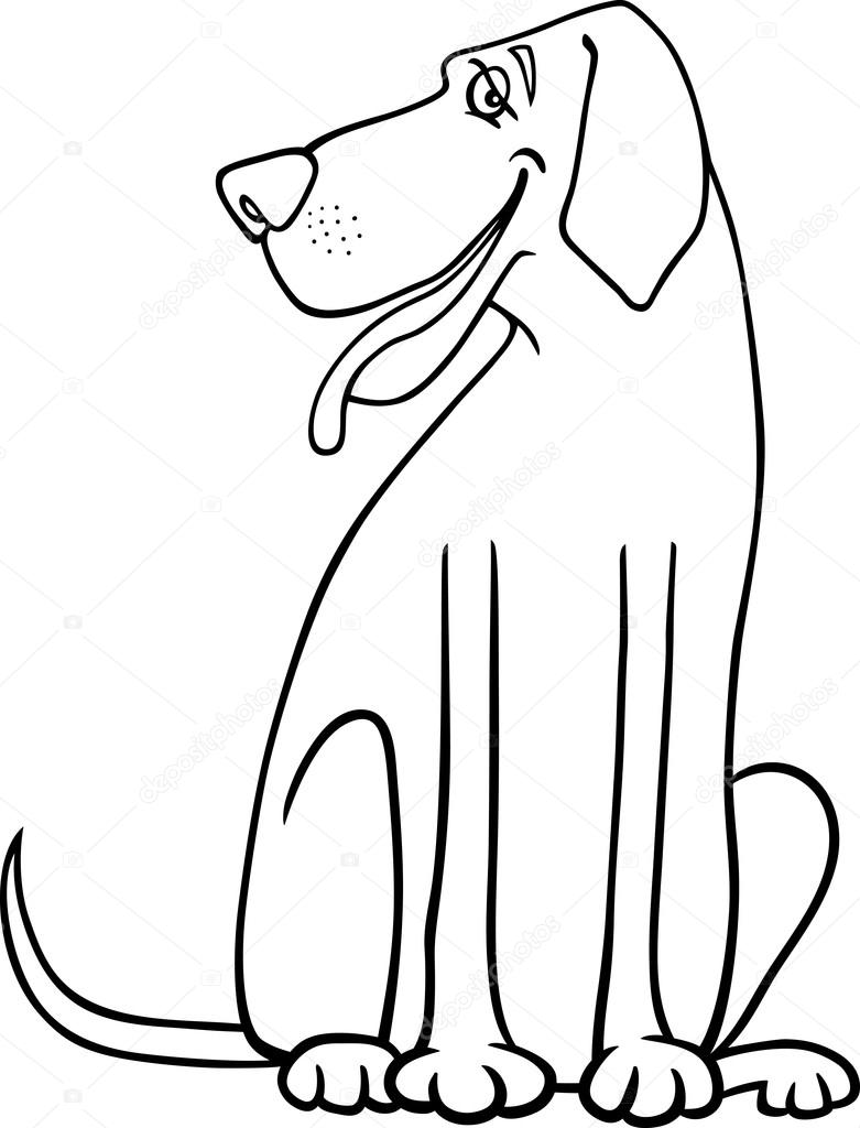 Great Dane Honden Cartoon Om In Te Kleuren Stockvector Izakowski
