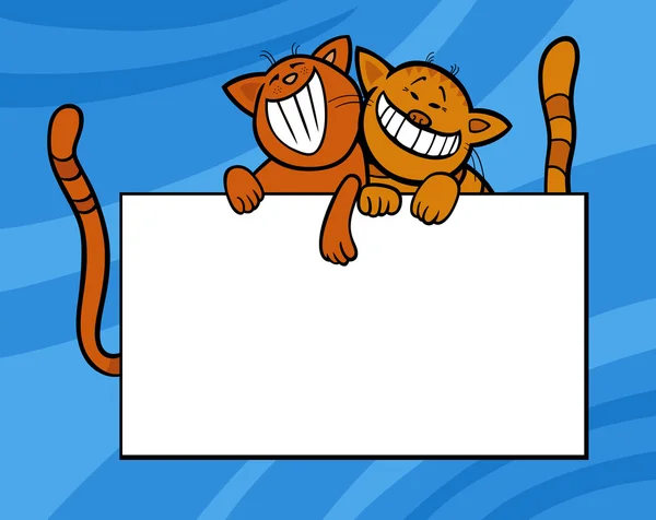 Gatos de dibujos animados con tabla o tarjeta — Archivo Imágenes Vectoriales