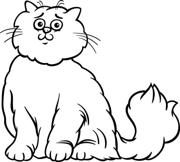 Farsça kedi çizgi film boyama sayfası — Stok Vektör