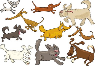 çizgi film oyuncu çalışan köpekler seti