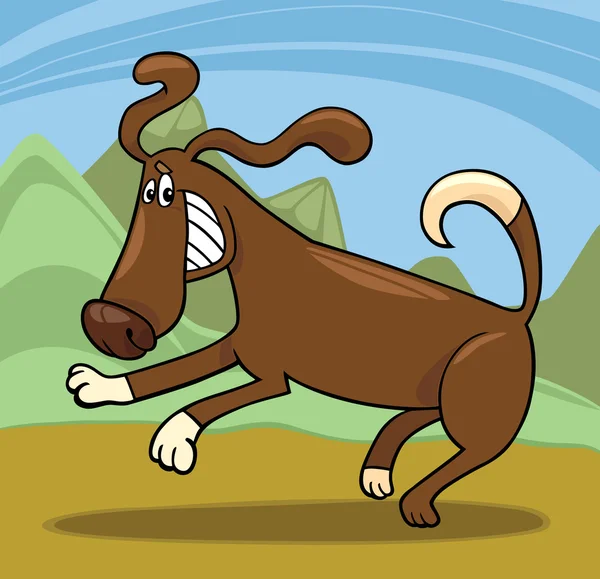 Playful dog cartoon illustration — Stock Vector