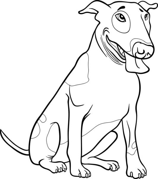 Bull terrier perro para colorear libro — Vector de stock