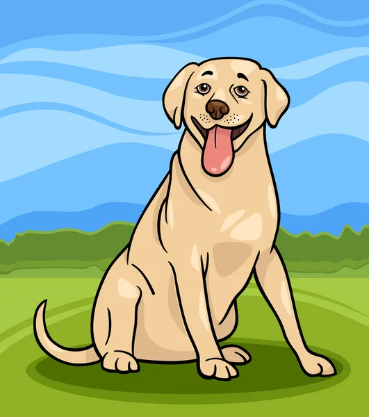 Labrador Retriever Hund Cartoon-Illustration — Stockvektor