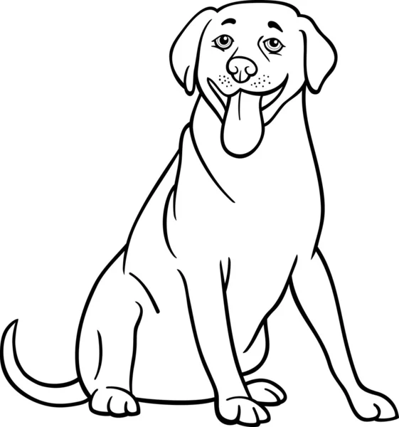 Labrador retriever hond cartoon om in te kleuren — Stockvector