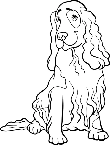 Cocker Spaniel Hund Karikatur für Malbuch — Stockvektor