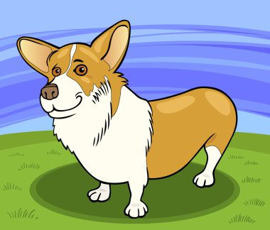 Pembroke welsh corgi köpek karikatür çizimi