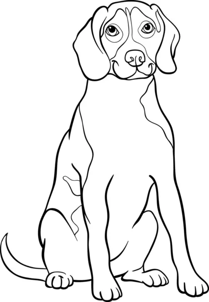 Beagle cane cartone animato per libro da colorare — Vettoriale Stock