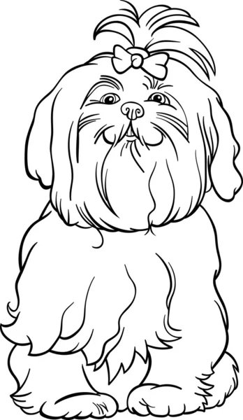 Caricature maltaise pour chien pour coloriage — Image vectorielle