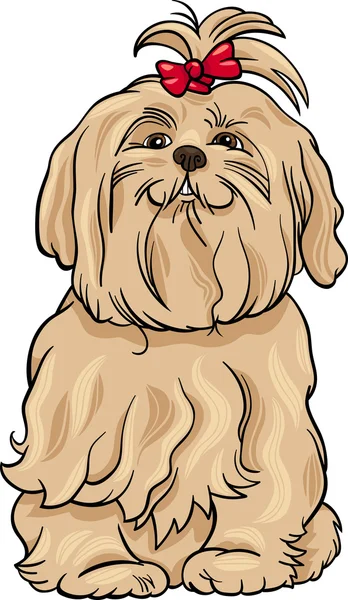 Ilustración de dibujos animados perro maltés — Vector de stock