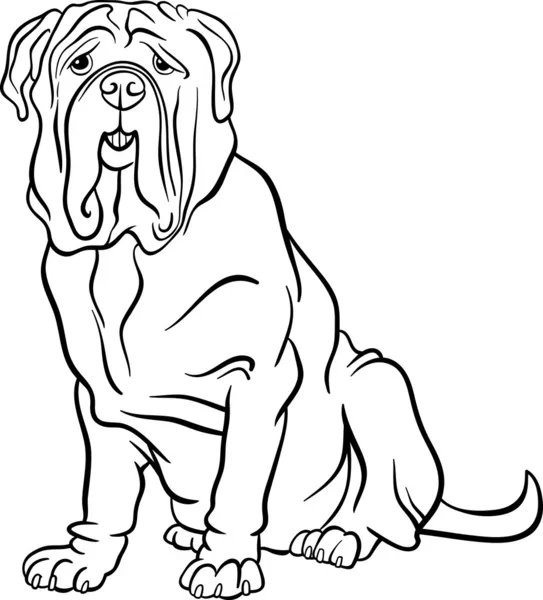 Неаполітанська мастиф собака мультфільм для фарбування — стоковий вектор