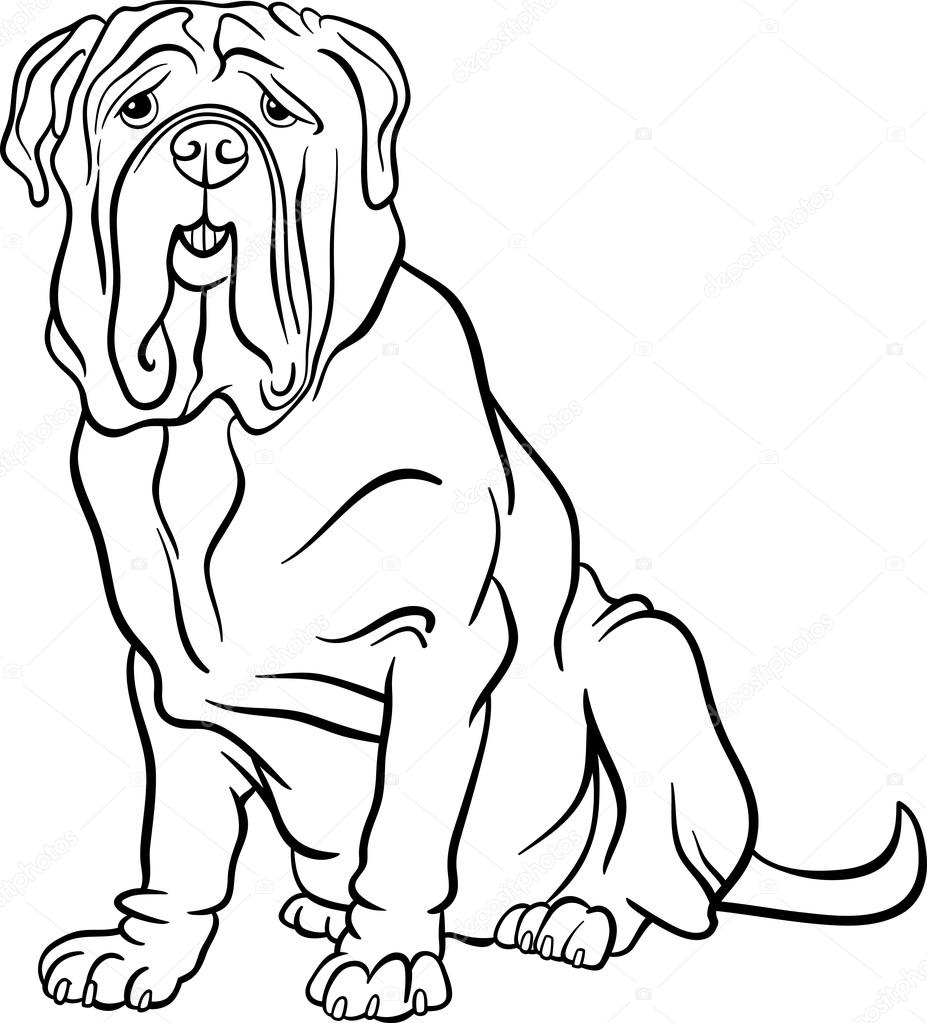 Neapolitan mastiff dog cartoon for coloring