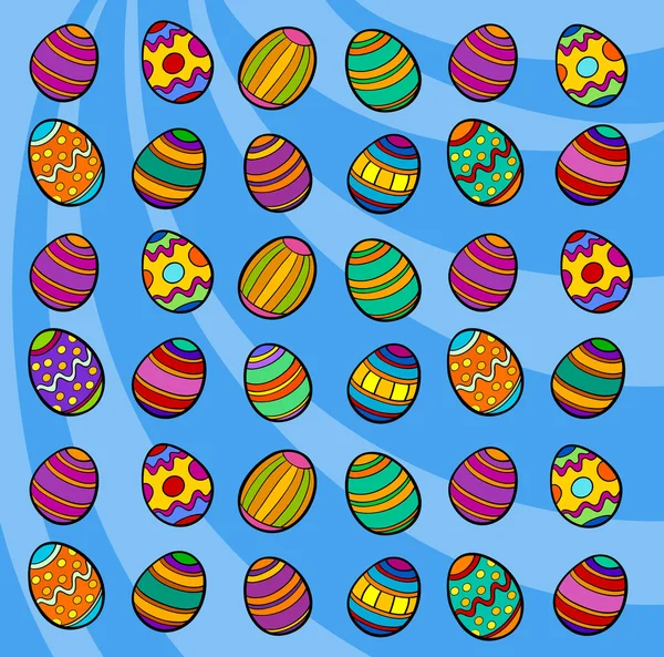 Easter eggs background cartoon illustration — Stock Vector