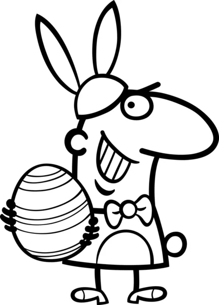 Hombre en traje de conejo de Pascua de dibujos animados — Vector de stock