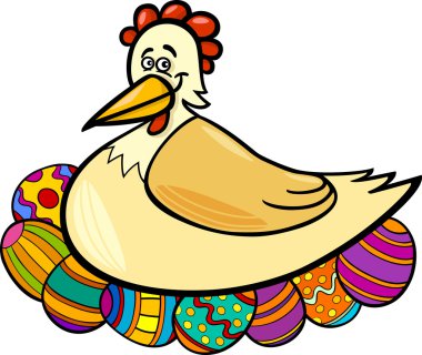Paskalya Yumurta karikatür çizimi yumurtadan tavuk