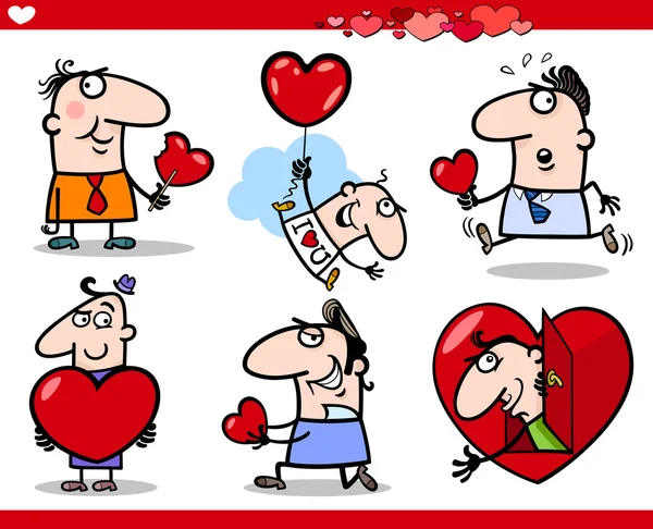 Valentinstag Themen Cartoon Illustration — Stockvektor