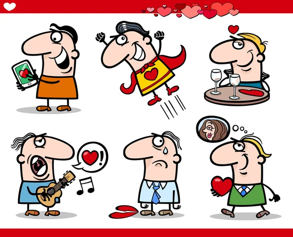 San Valentín temas ilustración de dibujos animados — Archivo Imágenes Vectoriales