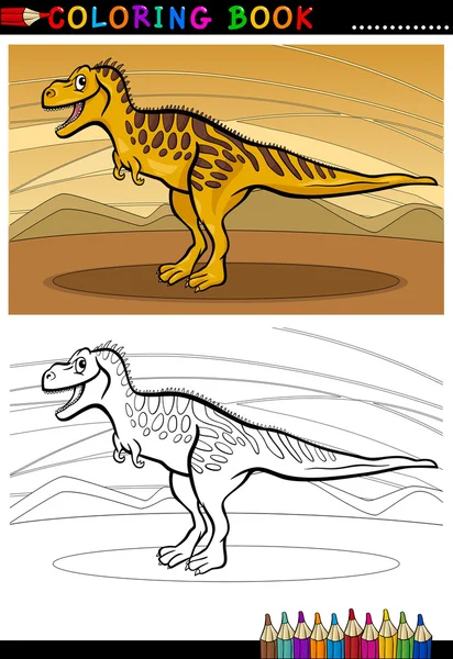 Динозавр Tarbosaurus для книжка-розмальовка — стоковий вектор