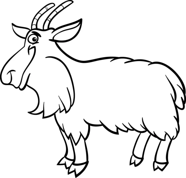 Farm goat cartoon for coloring book — Stock Vector