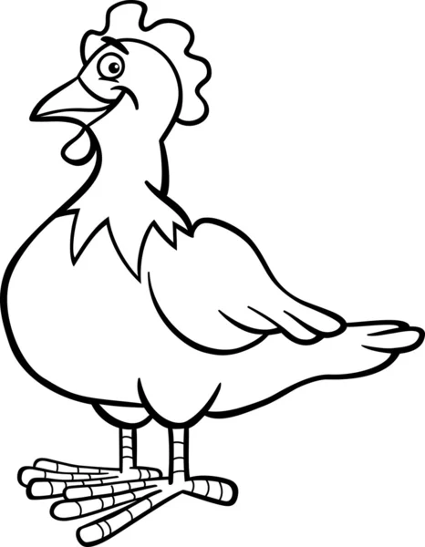 Farm hen cartoon for coloring book — Wektor stockowy