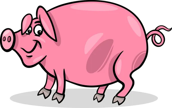 Pig farm animal cartoon illustration — Wektor stockowy