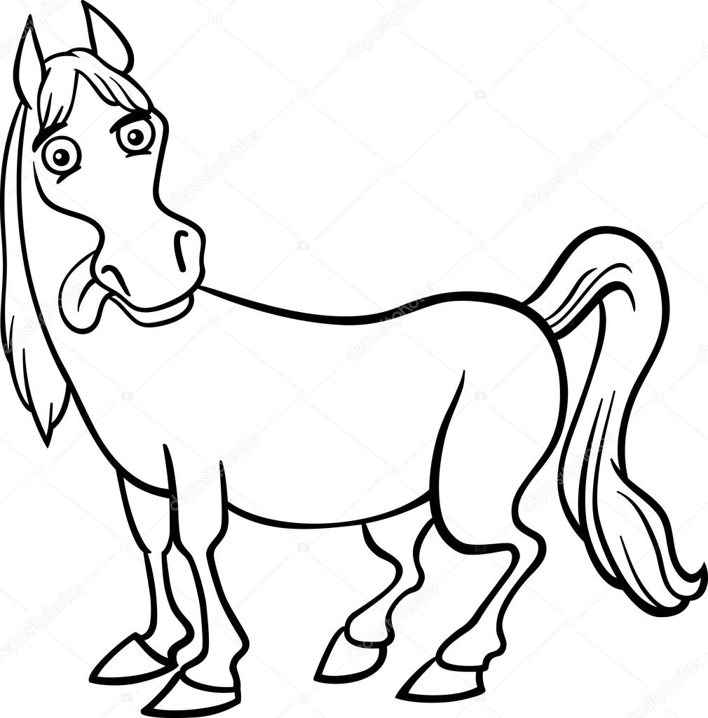 Desenho De Cavalo Dos Desenhos Animados Livro Colorir Jogo Zoológico Rural  Vetor PNG , Desenho De Cavalo, Desenho De Carro, Desenho De Desenho Animado  Imagem PNG e Vetor Para Download Gratuito