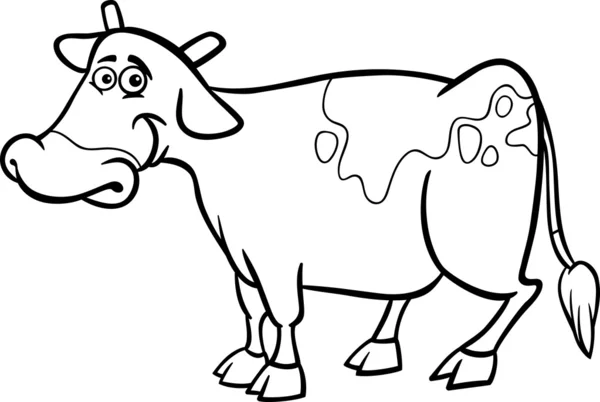 Fazenda vaca desenhos animados para colorir livro — Vetor de Stock