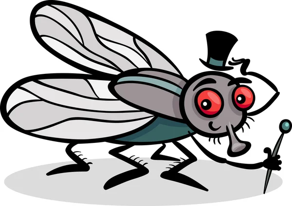 Housefly insect cartoon illustration — Stock Vector