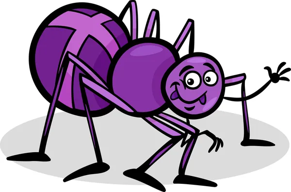 Ilustrasi kartun serangga laba-laba silang - Stok Vektor