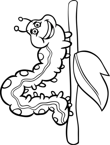 Caterpillar insekt tecknade för målarbok — Stock vektor