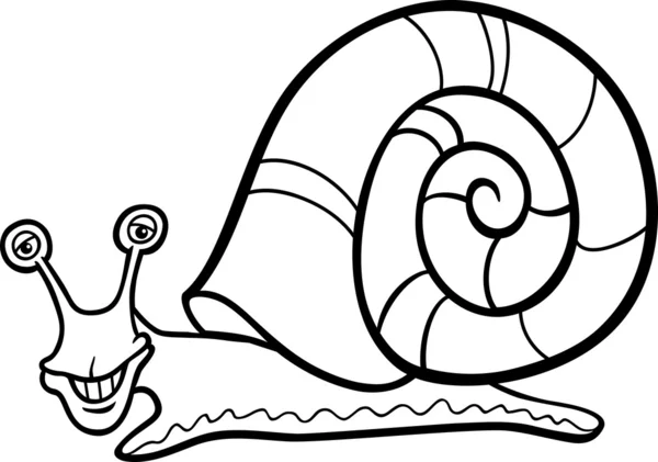 カタツムリの軟体動物漫画本を着色 — ストックベクタ