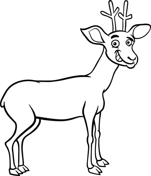 Deer cartoon illustration for coloring — Stock Vector