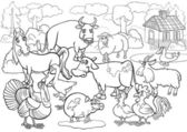 hospodářská zvířata karikatura pro omalovánky