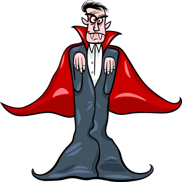 Dracula vampiro cartone animato illustrazione — Vettoriale Stock