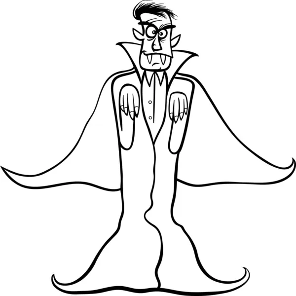 Dracula vampiro desenhos animados para colorir livro — Vetor de Stock