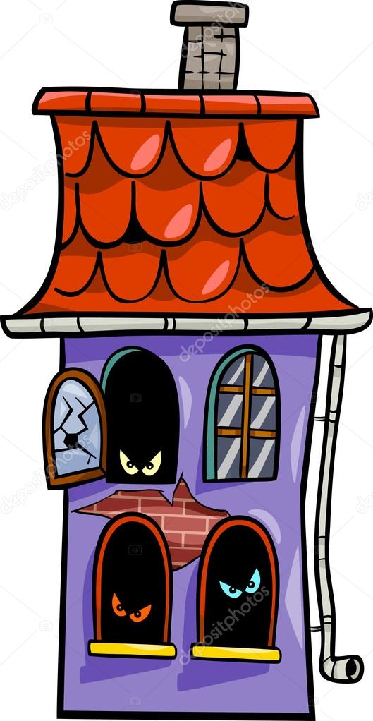 haunted house cartoon illustration
