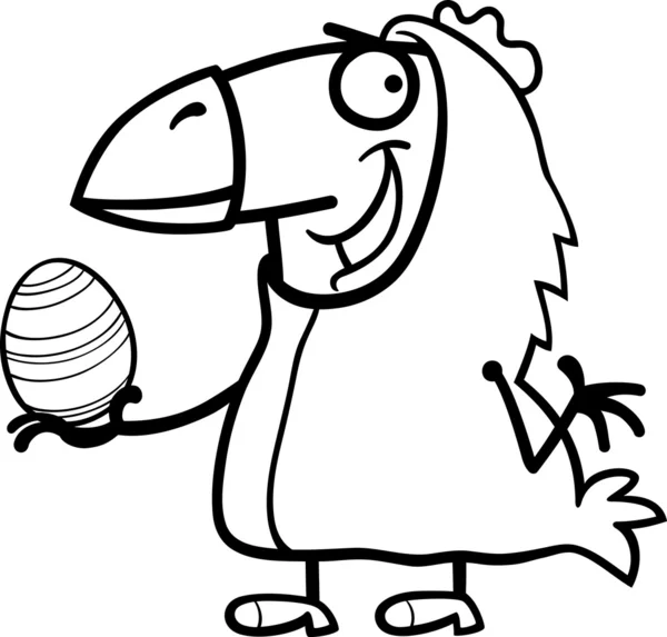 Hombre como caricatura de pollo de Pascua para colorear — Vector de stock