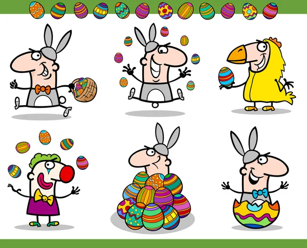 Thèmes de Pâques mis illustration de bande dessinée — Image vectorielle